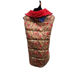 YOULY Size XS-S (11"- 15") Floral Reversible Cozy Puffer Vest Dog Jacket NWT‎